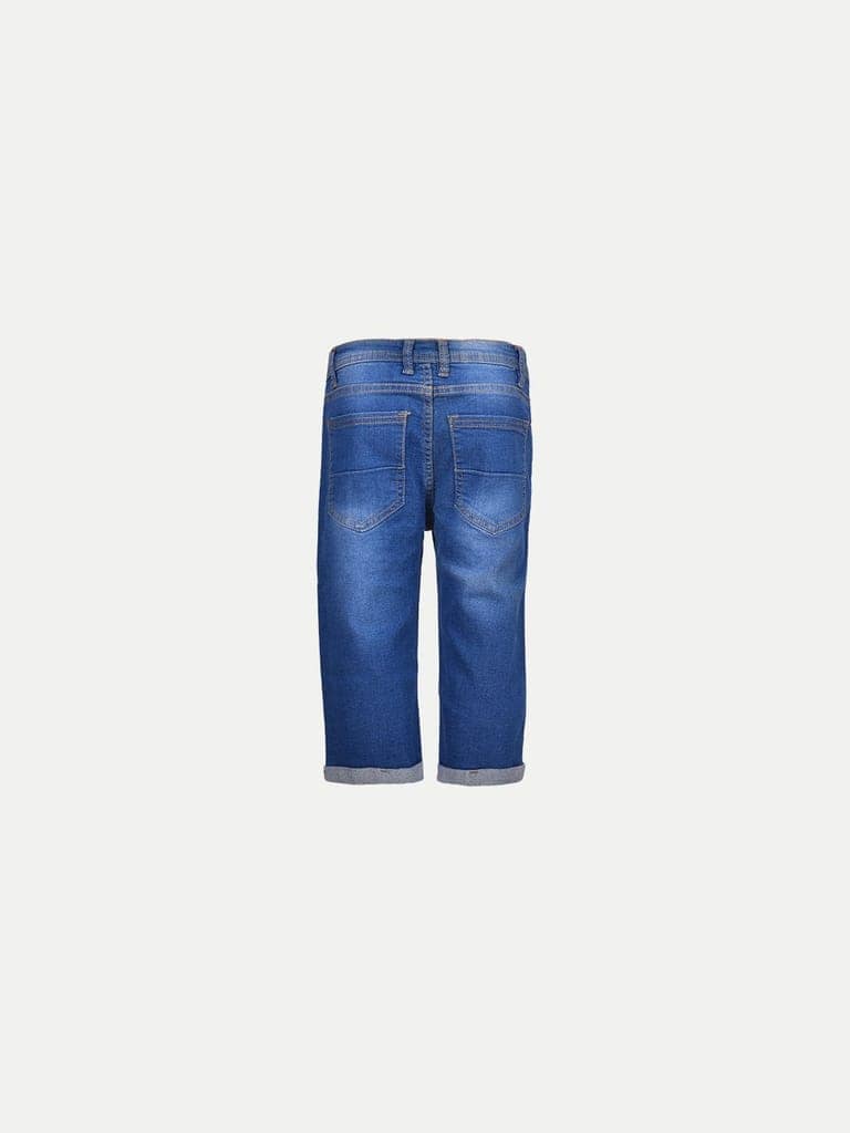 Teen Boys Light Blue Washed Denim Bermudas view 4
