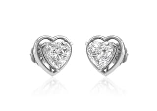 Gold Aureole Heart Ear Studs