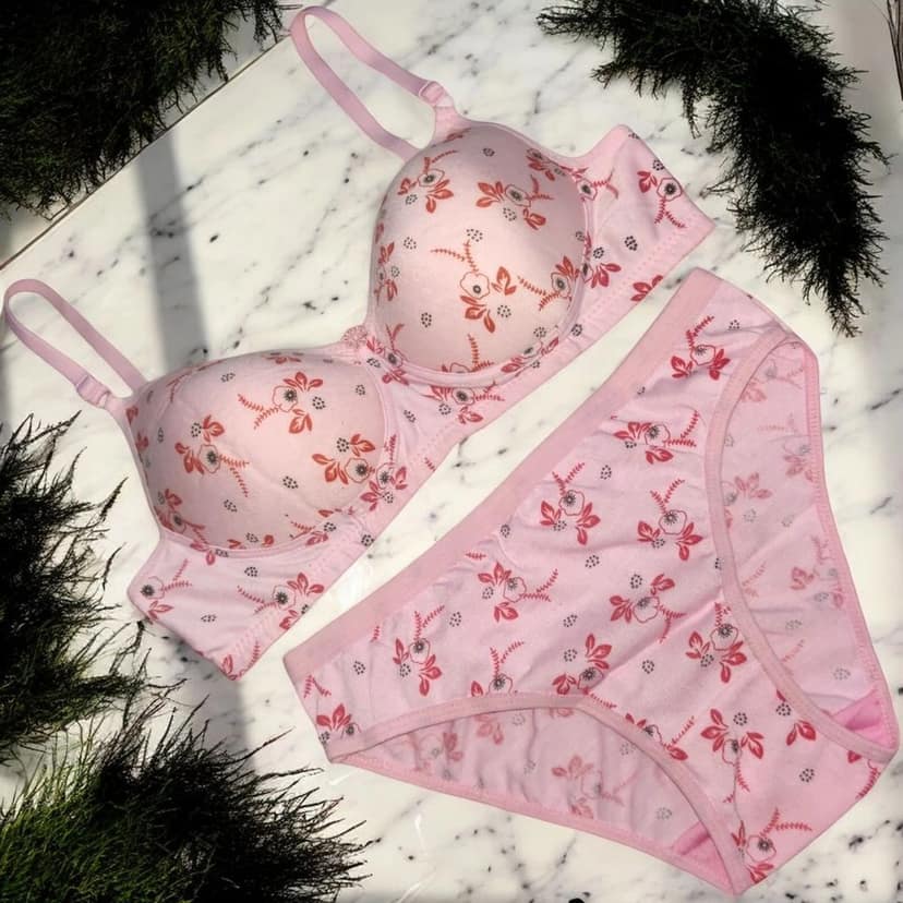 SVAHA Women’s Cotton Blend Bra & Panty Set Pack of 3 | Soft Printed Lingerie Set | Comfortable Everyday Wear | Sizes 28–40 view 3
