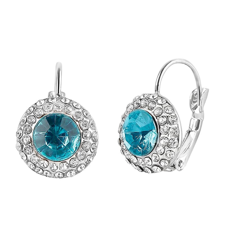 Western Aqua Turquoise Blue Crystal Studds Diamond Earrings.ER - 132