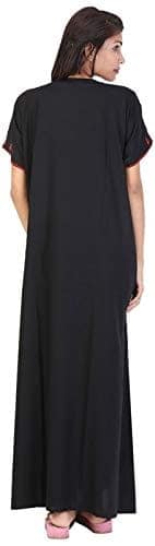 VALENCIA SLEEPWEAR Lizzy Bizzy Cotton Embroidery Nighty Nightwear Maxi Plain for Women view 3