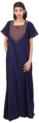 VALENCIA SLEEPWEAR Lizzy Bizzy Cotton Embroidery Nighty Nightwear Maxi Plain for Women view 9