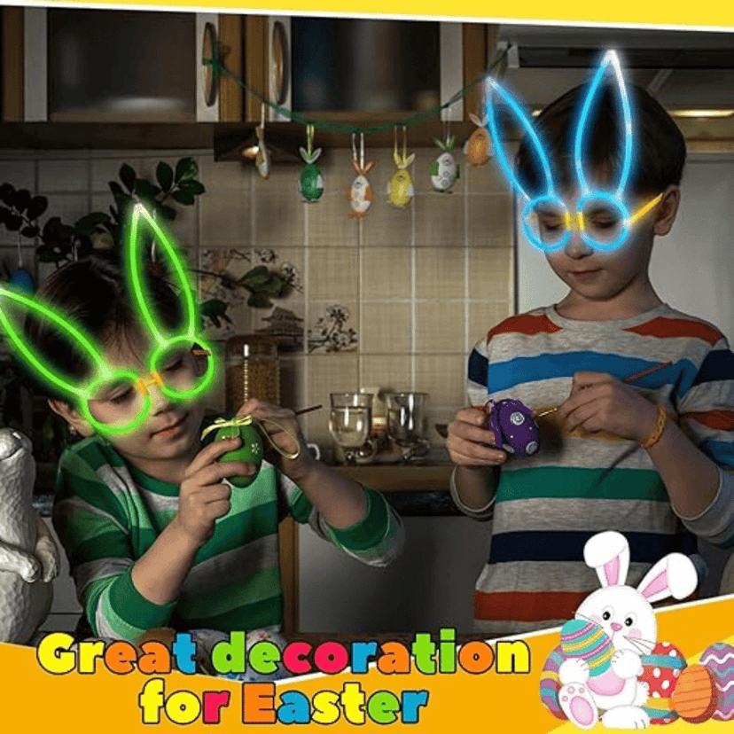 Glow In The Dark Bunny Headband Glow in The Dark Headband Rabbit Ear headband for Kids, Teens, Adults view 3