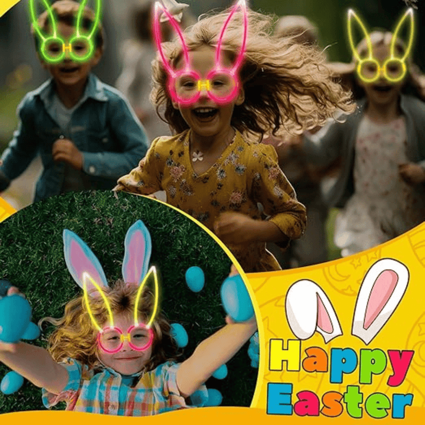 Glow In The Dark Bunny Headband Glow in The Dark Headband Rabbit Ear headband for Kids, Teens, Adults view 5