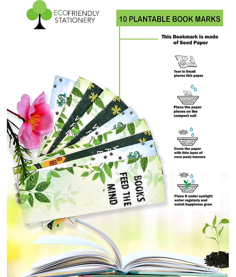 Recyclable Paper Plantable Seed BookMark(10 PCS IN SINGLE PACKAGE)