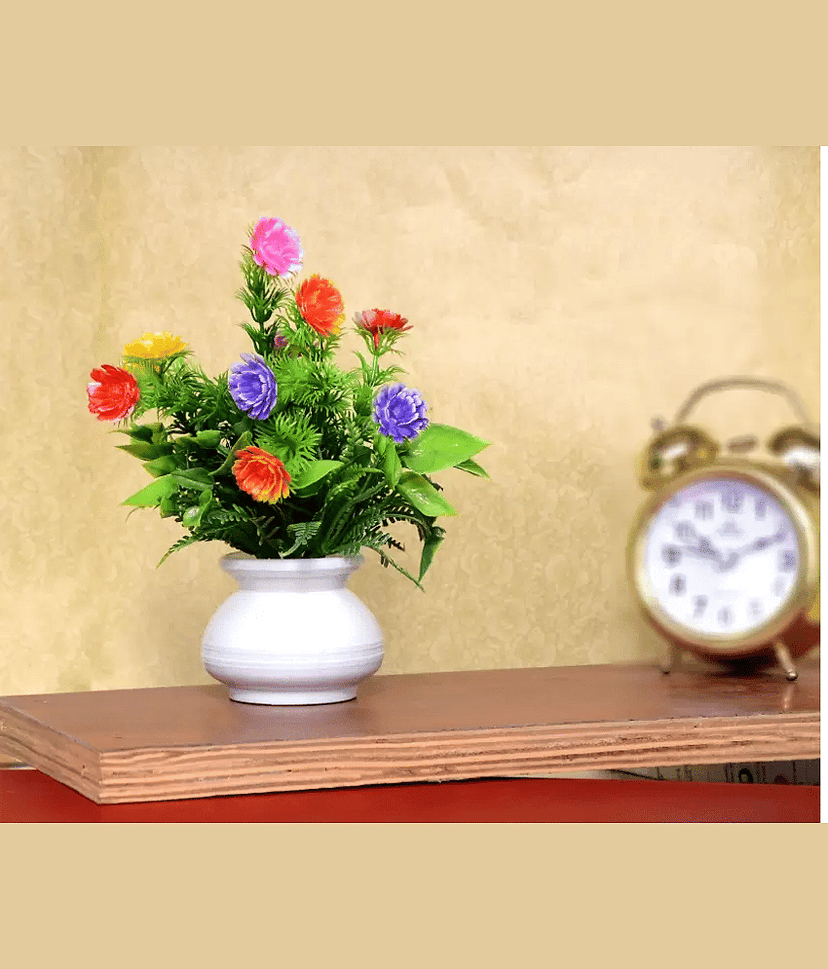 zonezer - Multicolor Sunflower Artificial Flowers With Pot ( Pack of 4 ) view 2