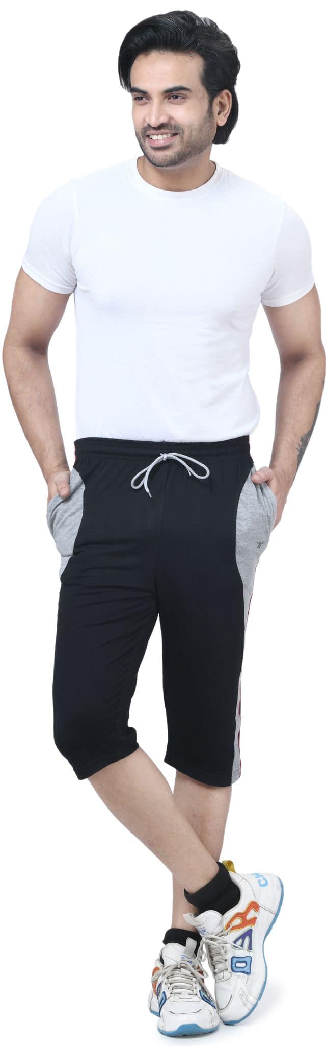 IBulls, Hosiery Cotton Regular Fit Three Quarters/Three Fourths/Three by Fourth /3/4 / Capri for Men- Casual/Sports Wear with Zip Lock Pockets view 5