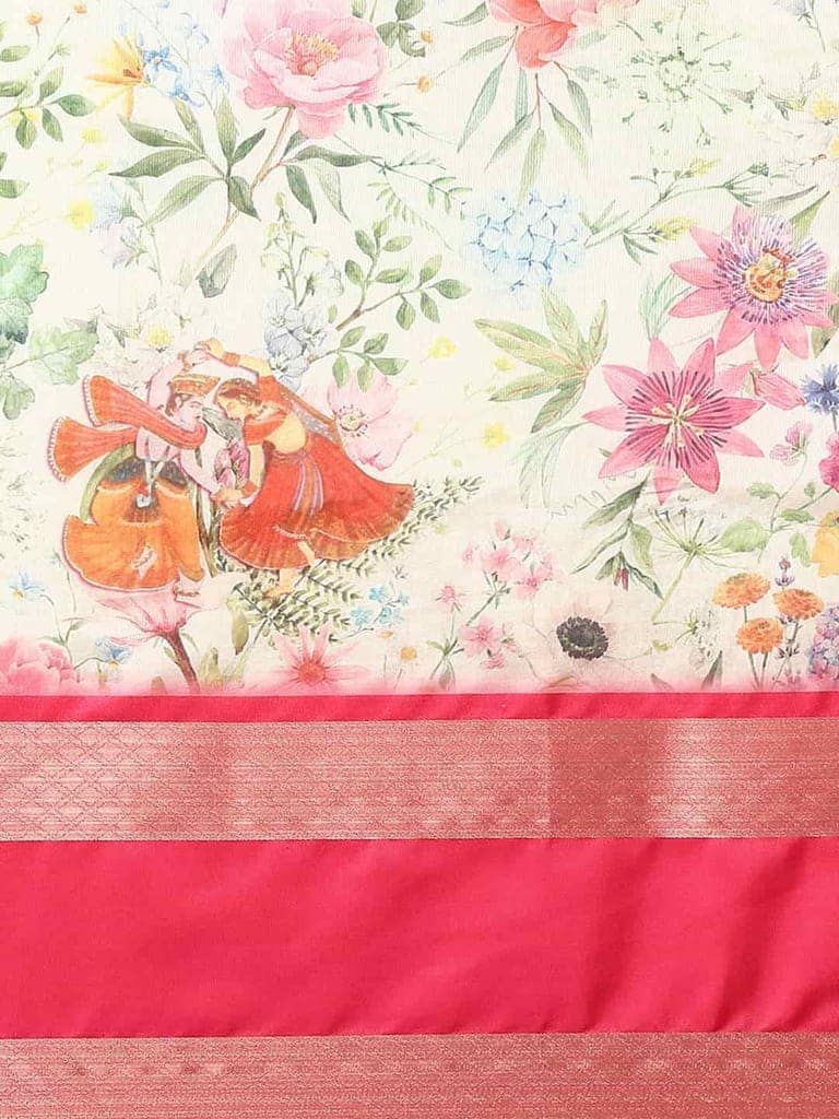 Women's Kalamkari Print with Regal Weave Silk Saree With Unstiched Blouse Piece view 4