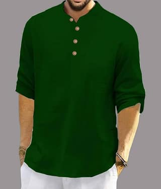 UNI VIBE Brown Cotton Blend Men's Shirt Style Kurta ( Pack of 1 )