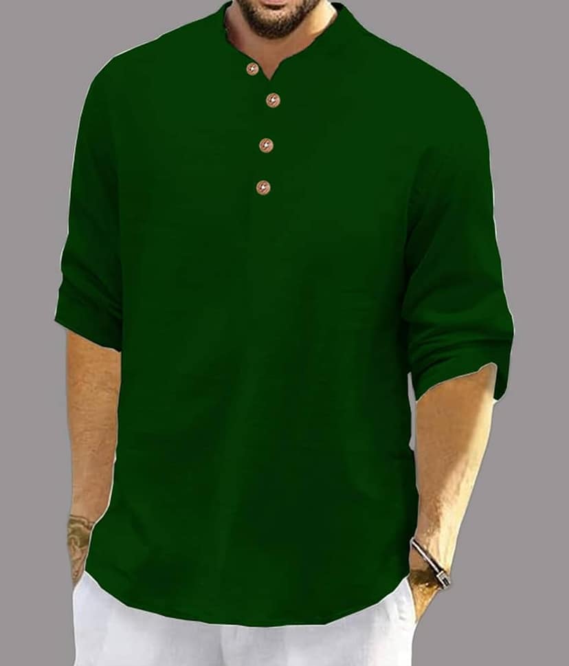 UNI VIBE Brown Cotton Blend Men's Shirt Style Kurta ( Pack of 1 )