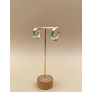 Earrings Turquoise White Hoop
