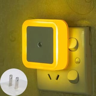 SPARKWORLD Plug-in Auto Sensor LED Night Light (Yellow) with Detachable Prong Adapters