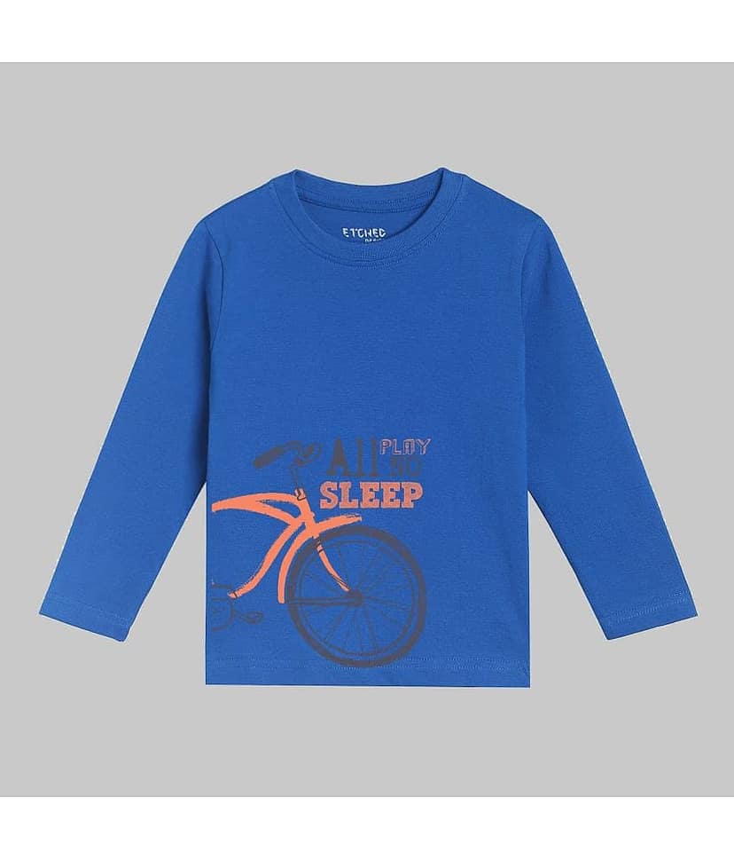 ETCHED DESIGN Pack of 1 Boys Cotton T-Shirt ( Multicolor ) view 5