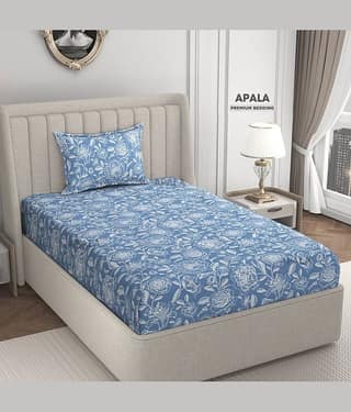 Apala Microfiber 1 Single Bedsheet with 1 Pillow Cover ( Off White )