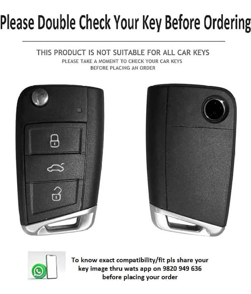 Car Styling Soft Handmade Leather Key Cover Compatible with Skoda Slavia Kushaq Octavia Taigun Tiguan Virtus Kodiaq Superb Folding Key view 2