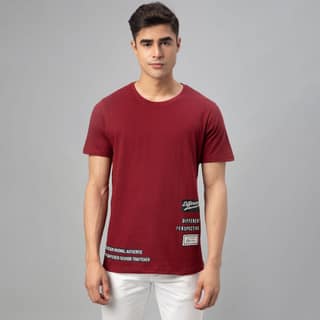 FTX Men Printed Round Neck Half Sleeve Tshirt