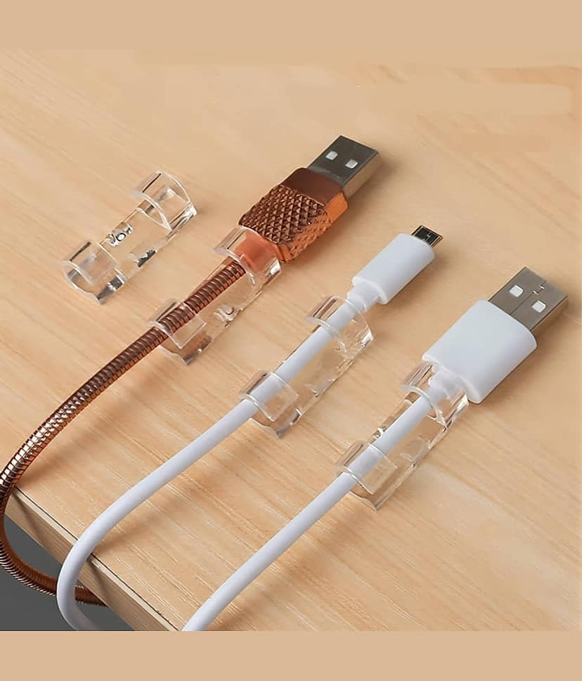 Purple Dust Cable Clips [16 Pieces], Cable Tidy Clips, Cable Ties, Self Adhesive Fastening, Can Be Used to Manage Cables Wires in a Home or Office view 2