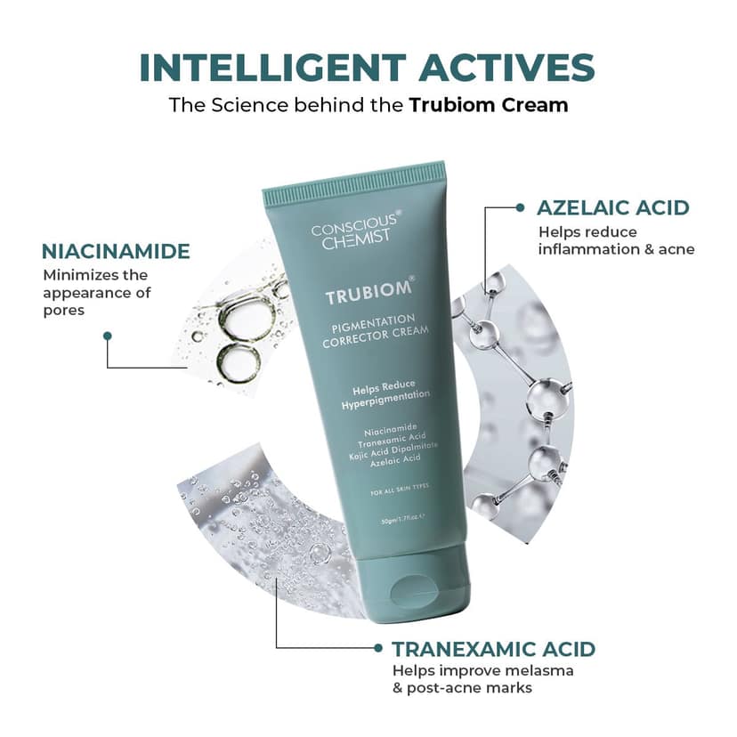 Conscious Chemist Pigmentation Removal Cream, Kojic, Azelaic & Tranexamic Acid, For Dark Spots (50 g) view 2