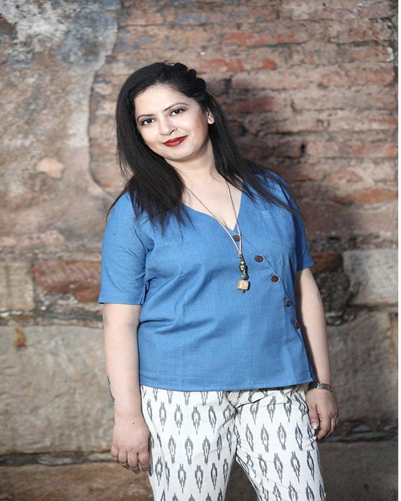 Blue Handwoven Organic Cotton Shirt