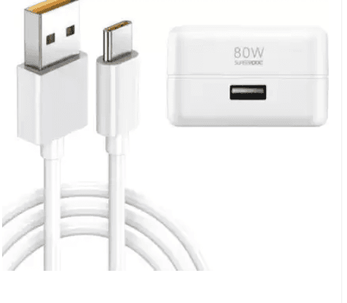 Pandaco 80 W SuperVOOC 6 A Wall Charger for Mobile with Detachable Cable (White, Cable Included) view 3
