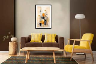 ABSTRACT VASE WALLART 16in X 24in WITH BLACK FRAME