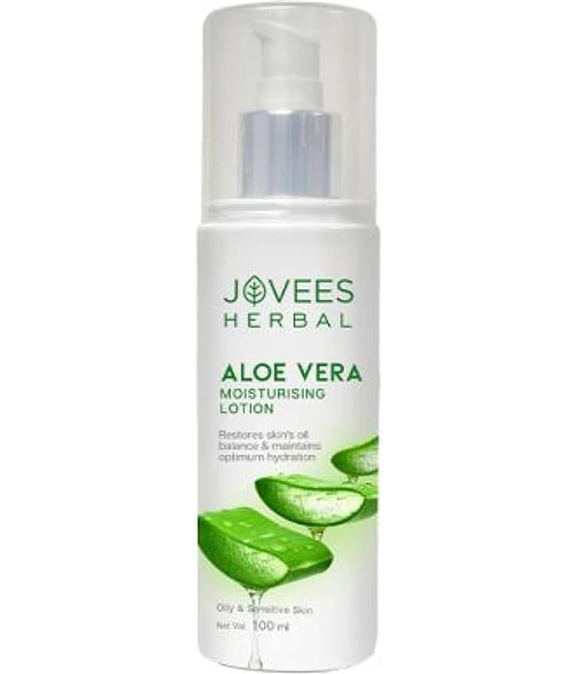 Jovees Herbal Aloe Vera Moisturising Lotion With Sandal Oily Sensitive Skin, 100ml (Pack of 1)