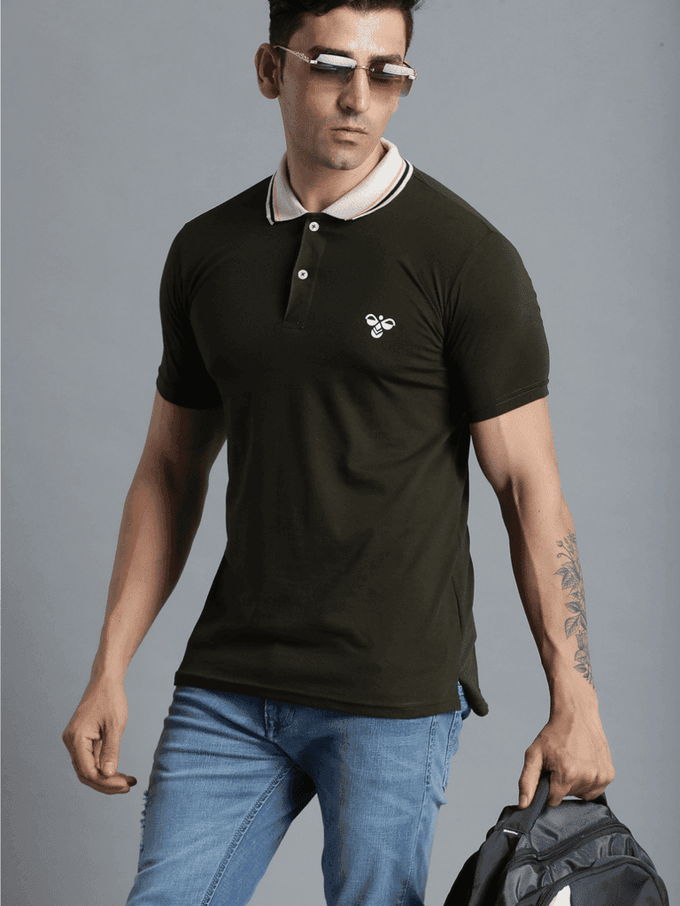 Marco Men Olive Polo T-Shirt view 6