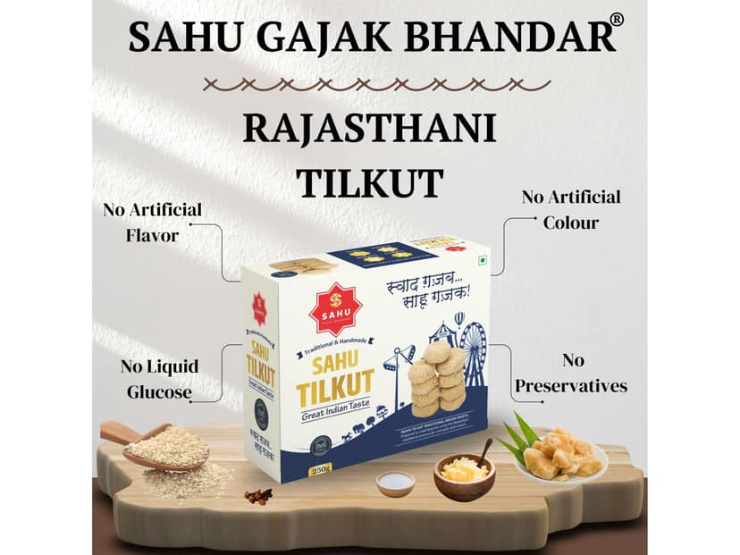 Sahu Gajak Bhandar Traditional Sesame Sweet Tilkut - 250g view 3
