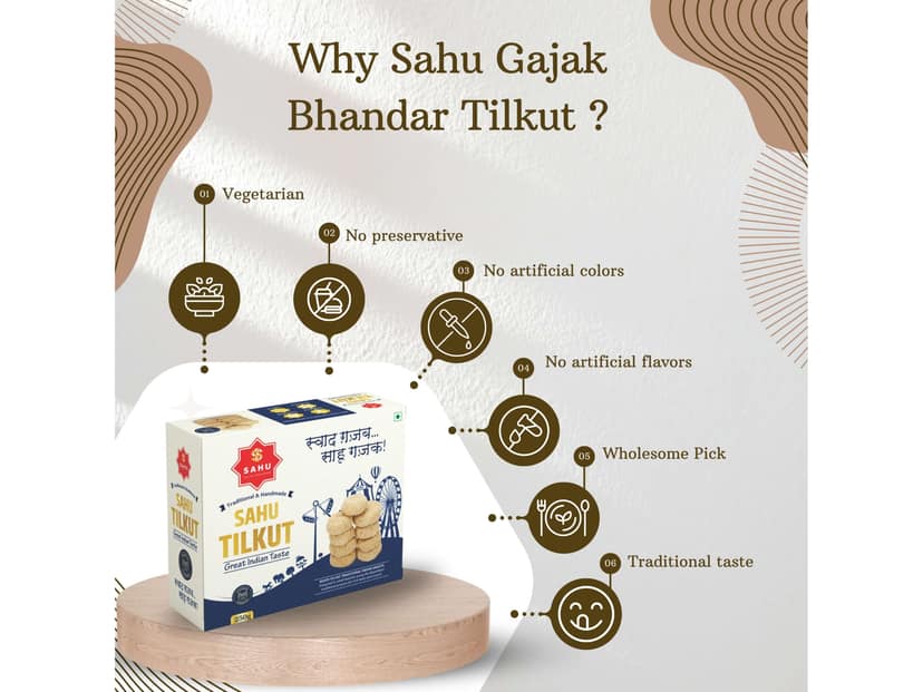 Sahu Gajak Bhandar Traditional Sesame Sweet Tilkut - 250g view 4