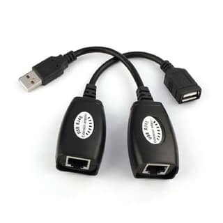 USB RJ45 Extension Adapter Up to 150 Ft Length (Black)