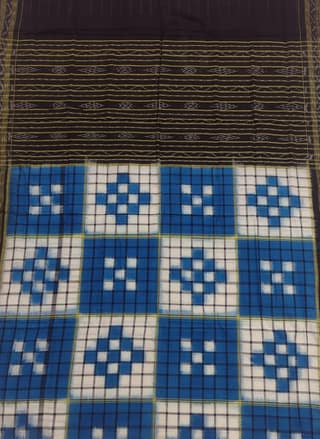 Blue Pasapali Sambalpuri Handloom Cotton Dupatta