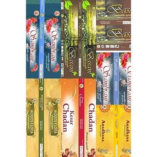 Navamallika Agarbatti Navamallika Floral Multi Floral, Kesar Chandan, Woods Flora, Sambrani, Aradhana (15, Set Of 5)