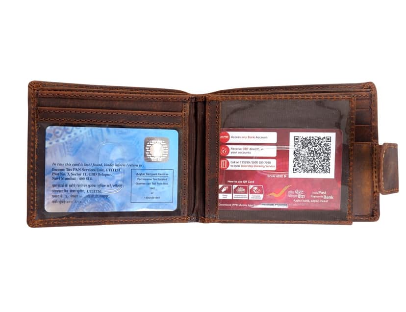 Vital King Men Travel Brown Genuine Leather RFID Wallet (11 Card Slots) view 4