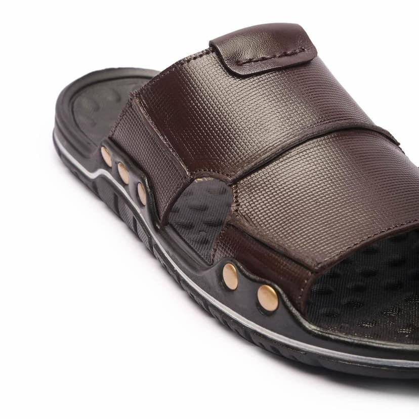 FEATHER LEATHER Genuine Leather Men's Flip-Flops Casual Slippers Daily Use Flip Comfortable Everyday Footwear view 10