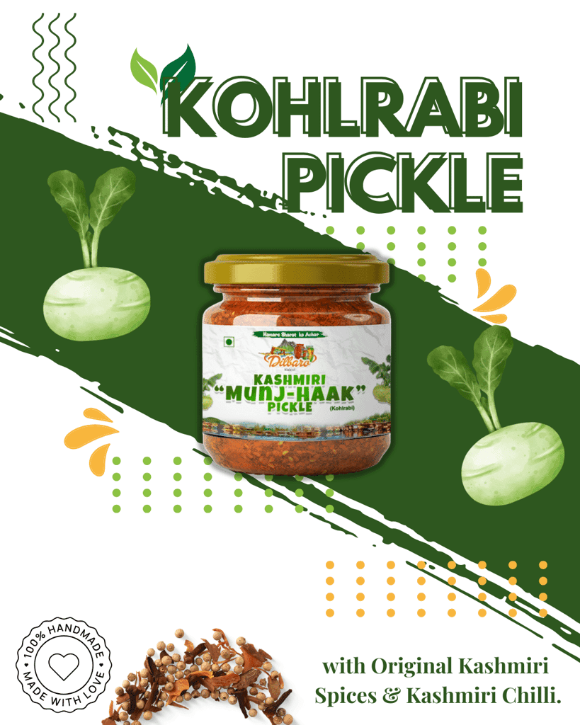 DIlbaro Kashmiri Munj-Haak Pickle (Kohlrabi) - Authentic Indian Pickle, 250g" Monji achar view 5