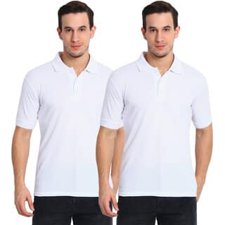Myky White Regular Fit Solid For Men Pack of 2
