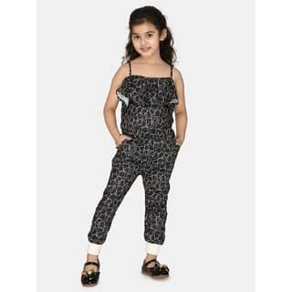 Kids Cave Printed Girls Jumpsuit
