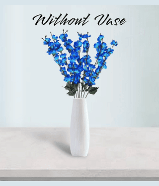 REAL PBR - Blue Cherry Blossom Artificial Flowers Bunch ( Pack of 1 )