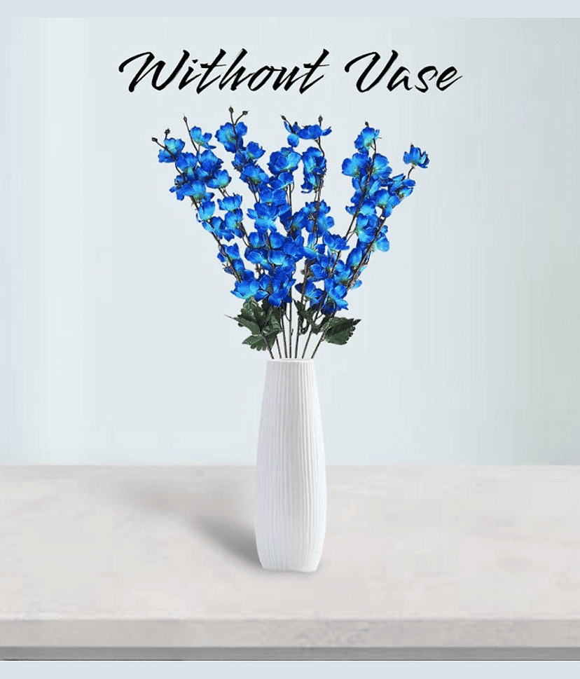 REAL PBR - Blue Cherry Blossom Artificial Flowers Bunch ( Pack of 1 )