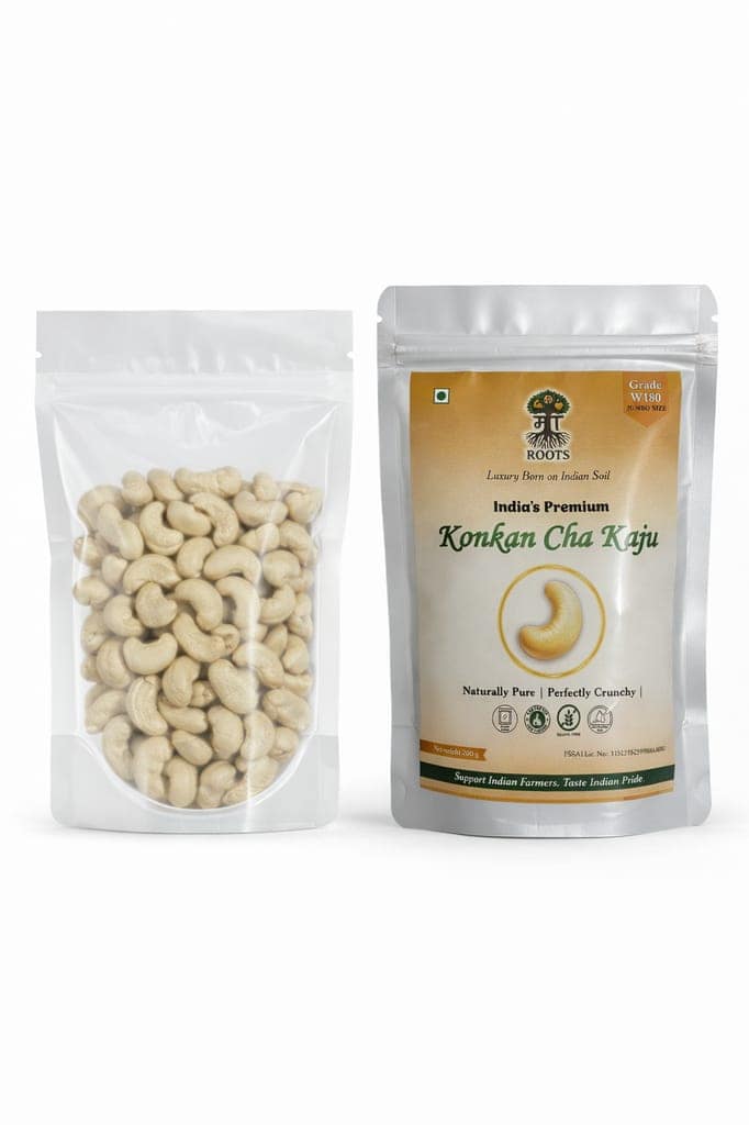 Maa Roots W180 Cashew Nuts 200g | Extra Large Premium Whole Kaju | Unroasted Konkan Cashews | Natural Dry Fruits | High Protein & Fibre Healthy Snacks view 4