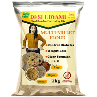 Desi Udyami's Multi Millet Atta - Gluten-Free, Diabetic-Friendly, Weight Loss & Cholesterol Control Flour | 2 kg (pack of 5)