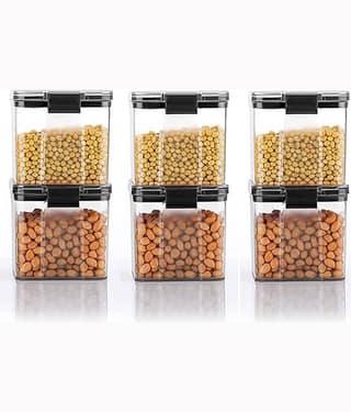 Swaraa Kitchenware Plastic White Multi-Purpose Container ( set of 6 )