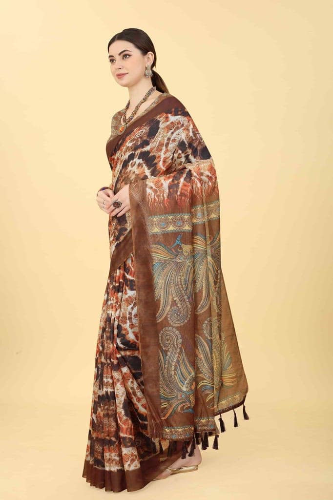 Women's Kalamkari Digital Printed Saree view 2