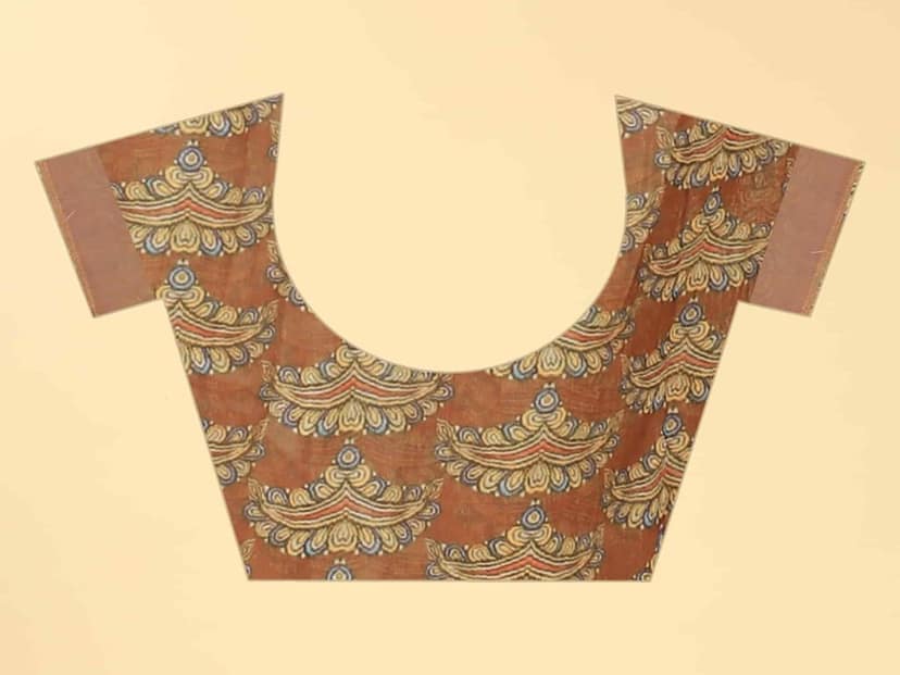 Women's Kalamkari Digital Printed Saree view 5