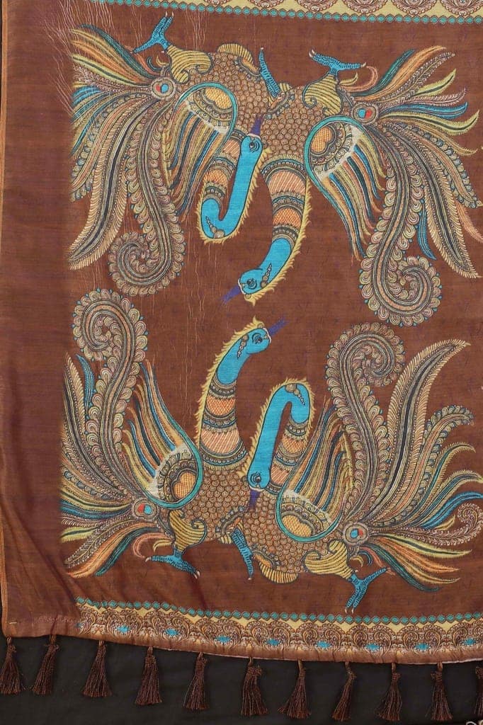 Women's Kalamkari Digital Printed Saree view 6