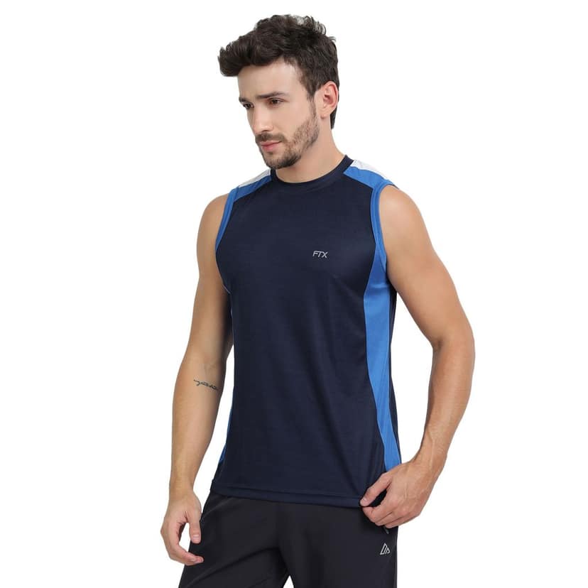 FTX Men Colorblock Round Neck Sleeveless Tshirt view 4