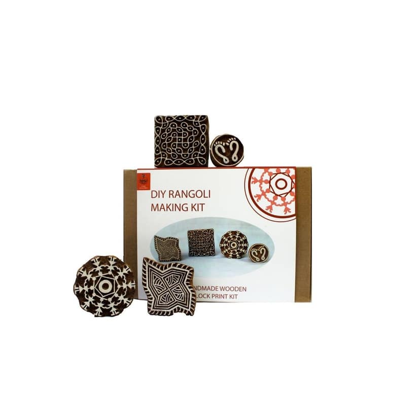 DIY Wooden Block Printing Craft kit Rangoli view 2