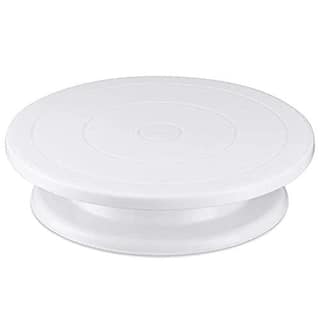Store4Hope 11 Inch Rotating Cake Turntable, Turns Smoothly Revolving Cake Stand White Cake Decorating Kit Display Stand Baking Tools Accessories Supplies for Decoration