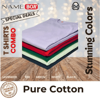 NameBox Pure Cotton T Shirts (Pack of 5), Size - 44 (XL)