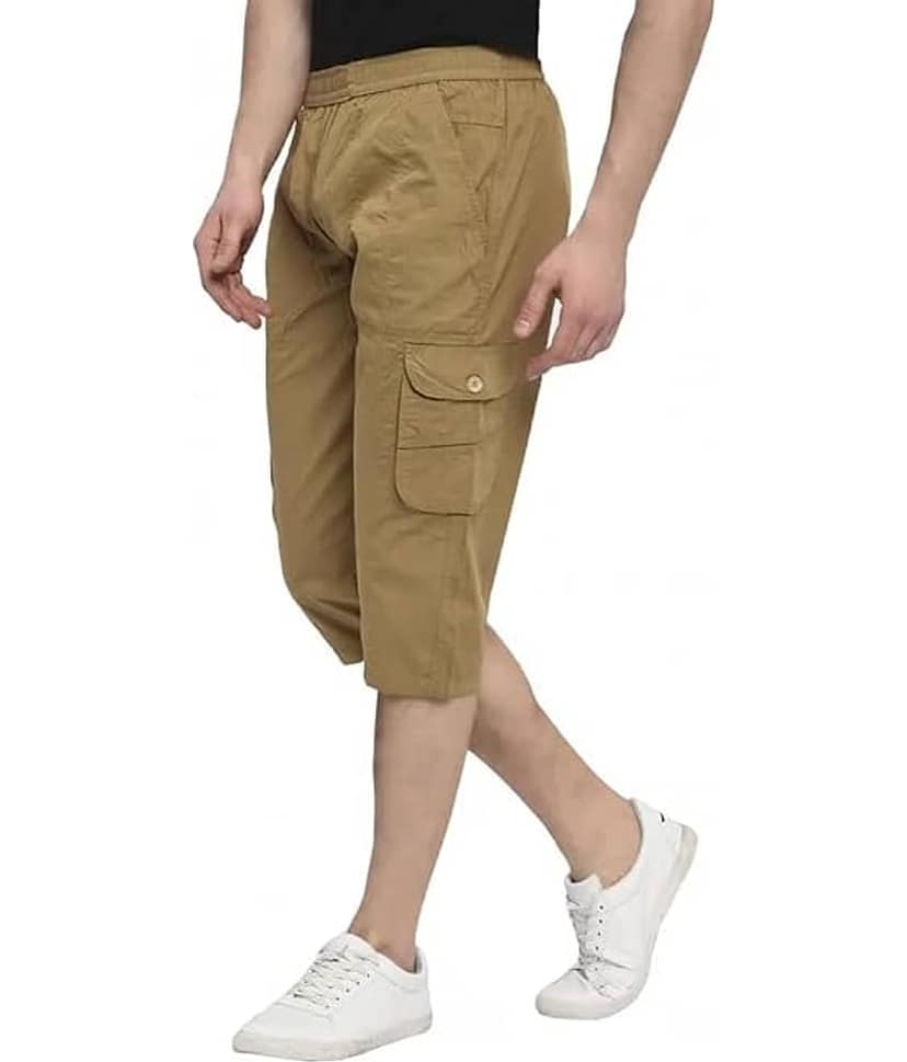 Reoutlook Khaki Cotton Blend Men's Three-Fourths ( Pack of 1 )